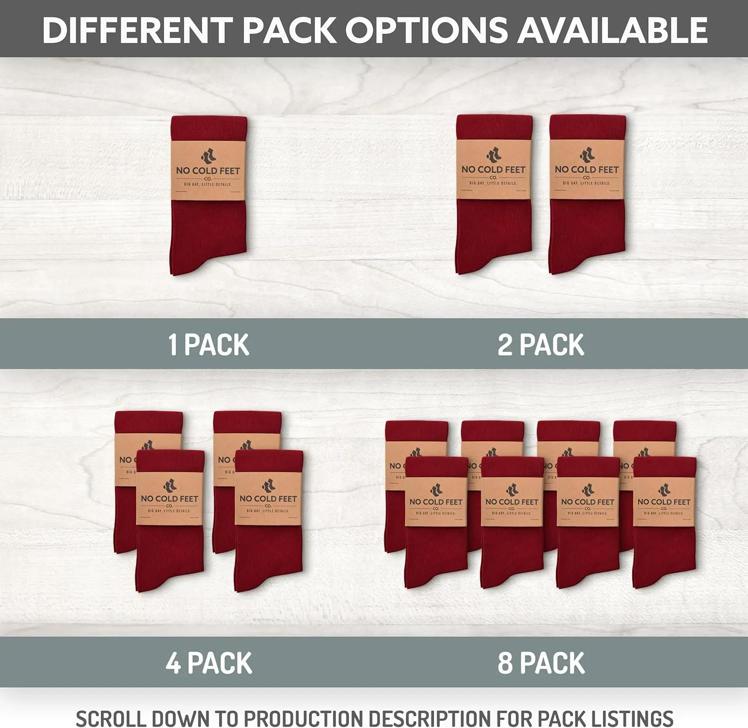 Fun Burgundy Colorful Novelty Socks for Men for Dress Casual Formal Groomsmen Wedding, 6 Pack