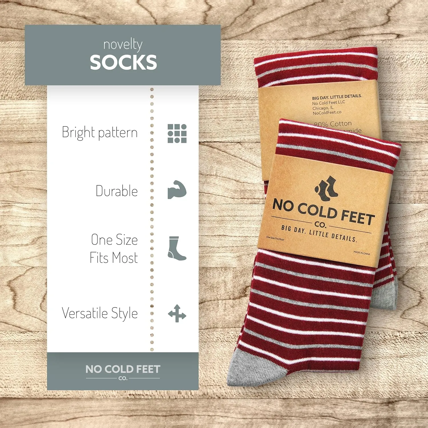 Fun Burgundy Colorful Novelty Socks for Men for Dress Casual Formal Groomsmen Wedding, 8 Pack