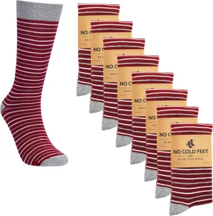 Fun Burgundy Colorful Novelty Socks for Men for Dress Casual Formal Groomsmen Wedding, 8 Pack