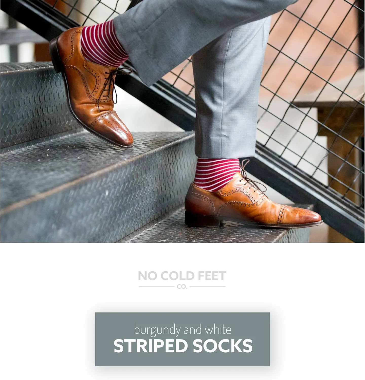 Fun Burgundy Colorful Novelty Socks for Men for Dress Casual Formal Groomsmen Wedding, 8 Pack