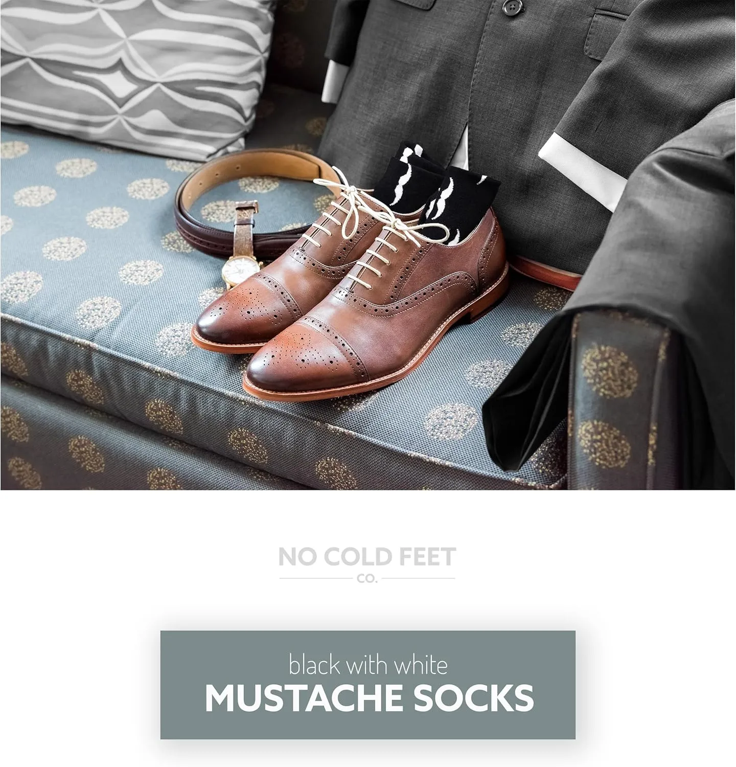 Fun Colorful Novelty Socks for Men for Dress Casual Formal Groomsmen Wedding, 2-Pack