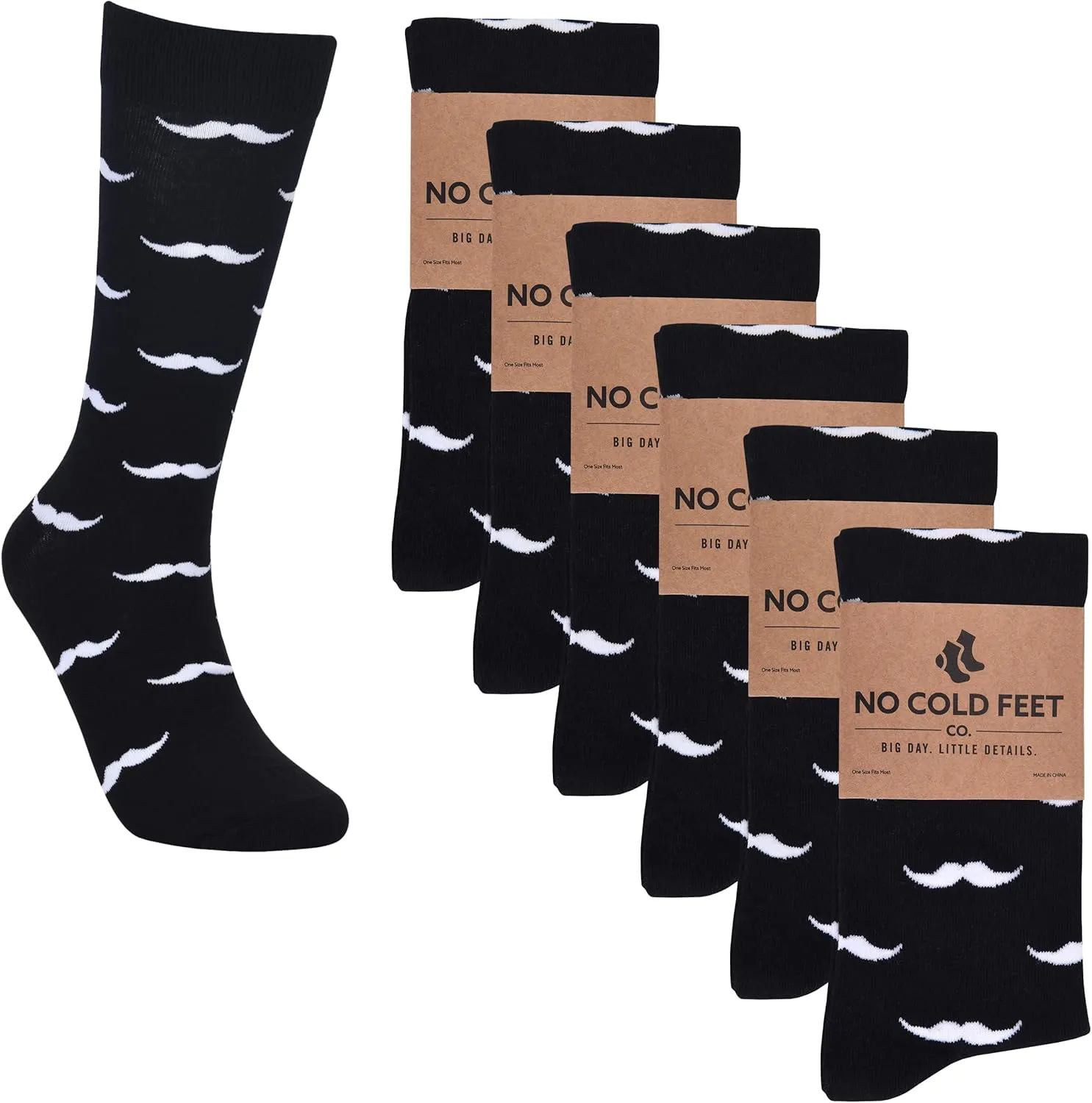 Fun Colorful Novelty Socks for Men for Dress Casual Formal Groomsmen Wedding, 6-Pack