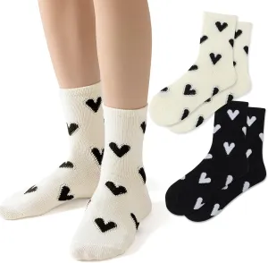 Fun Novelty Socks For Women Classic Woven Cute Heart Socks Retro Crew Socks Calf Socks Casual Cotton Tube Socks Women