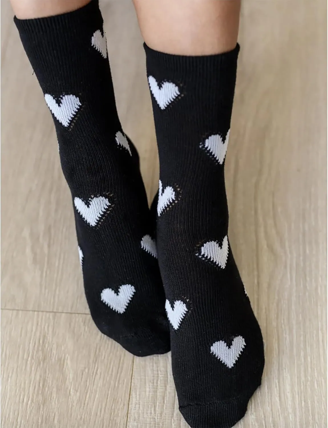 Fun Novelty Socks For Women Classic Woven Cute Heart Socks Retro Crew Socks Calf Socks Casual Cotton Tube Socks Women