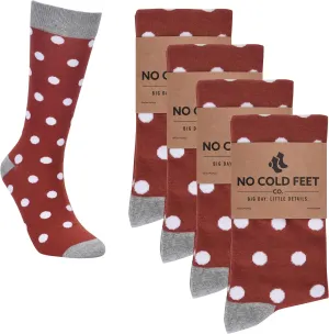 Fun Orange Colorful Novelty Socks for Men for Dress Casual Formal Groomsmen Wedding, 4 Pack