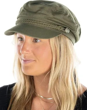 Funky Junque Greek Fisherman Newsboy Flat Cap - Stylish Versatile Hat
