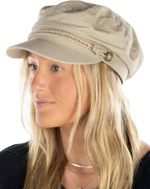 Funky Junque Greek Fisherman Newsboy Flat Cap - Stylish Versatile Hat