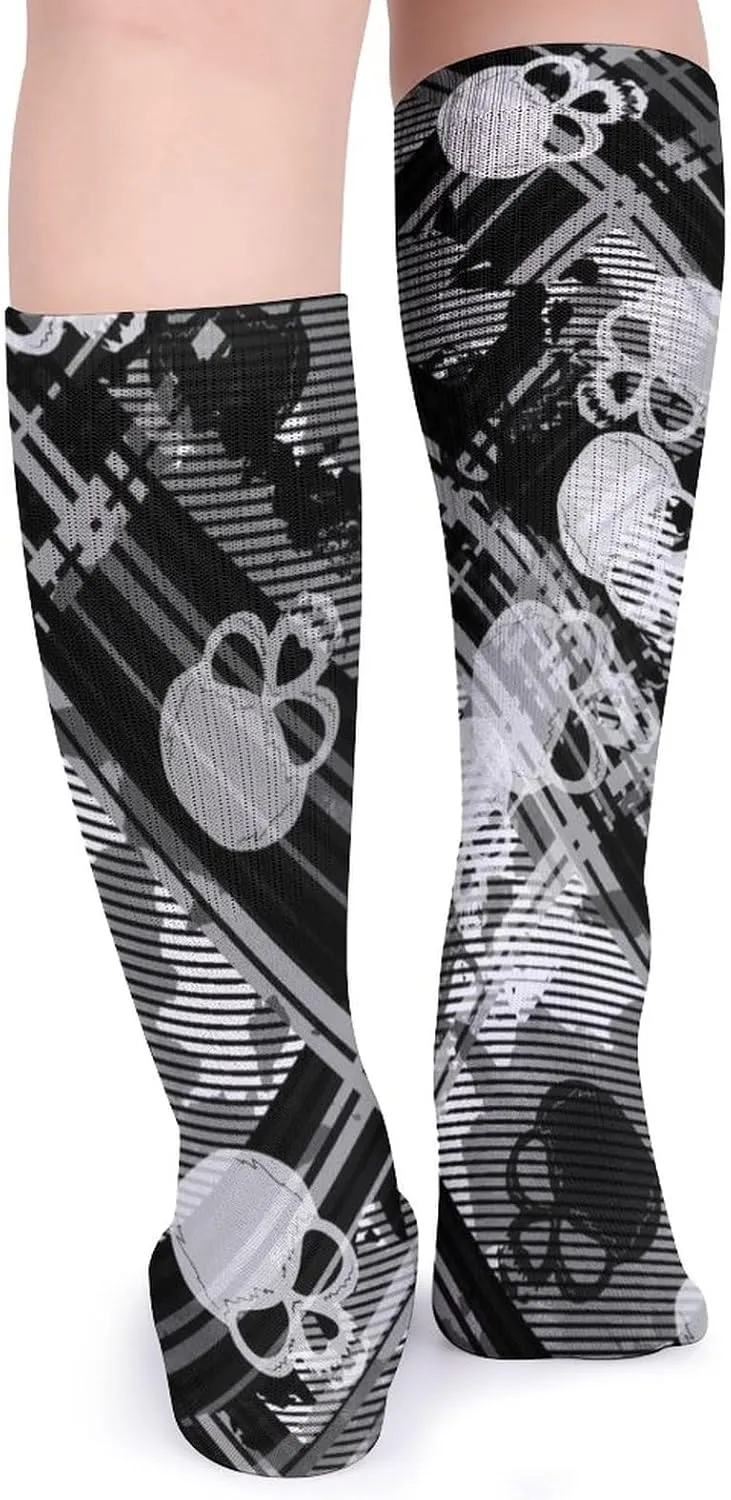 Funny Socks For Women Men Novelty Crew Casual Socks Fun Gifts For Women Friends-Retro Red Black Roses