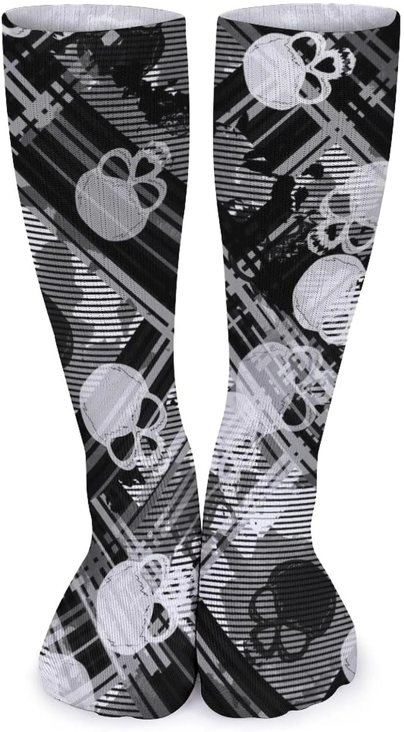 Funny Socks For Women Men Novelty Crew Casual Socks Fun Gifts For Women Friends-Retro Red Black Roses