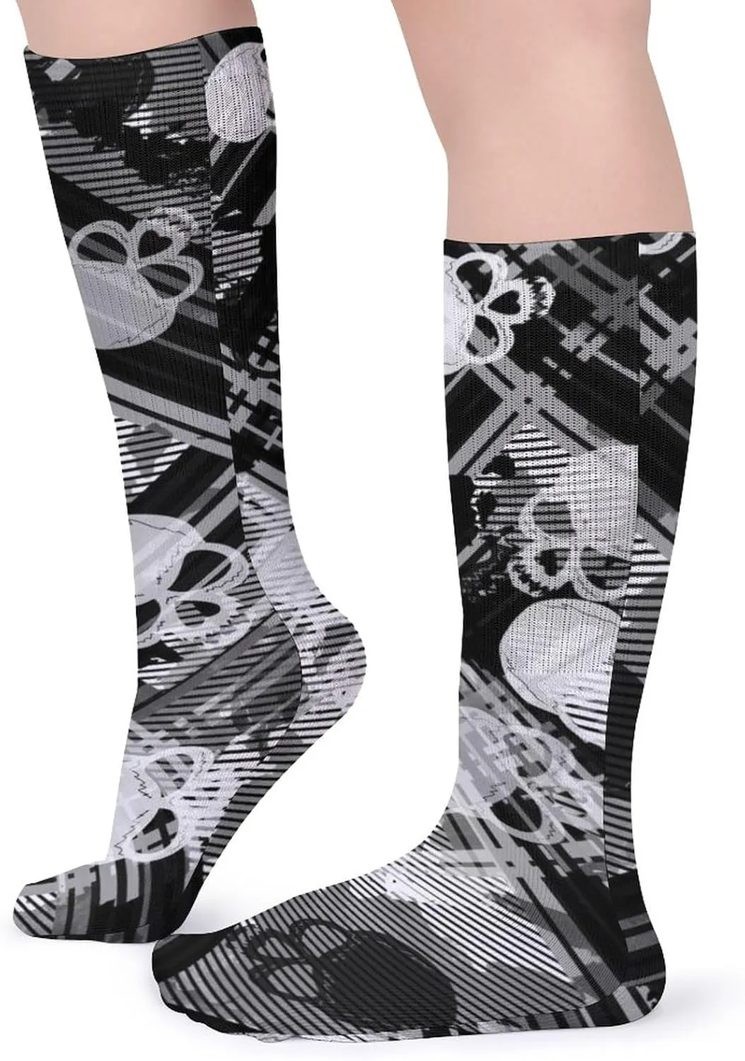 Funny Socks For Women Men Novelty Crew Casual Socks Fun Gifts For Women Friends-Retro Red Black Roses