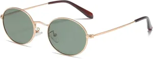 GAOXIN Polarized Round Frame Fashion Sunglasses for Men and Women Outdoor Vacation Sunshade Driving (Color : C, Size : Medium)
