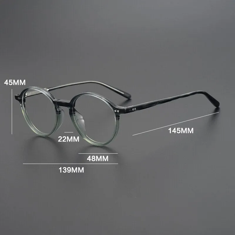 Gatenac Unisex Full Rim Round Acetate Eyeglasses Gxyj961
