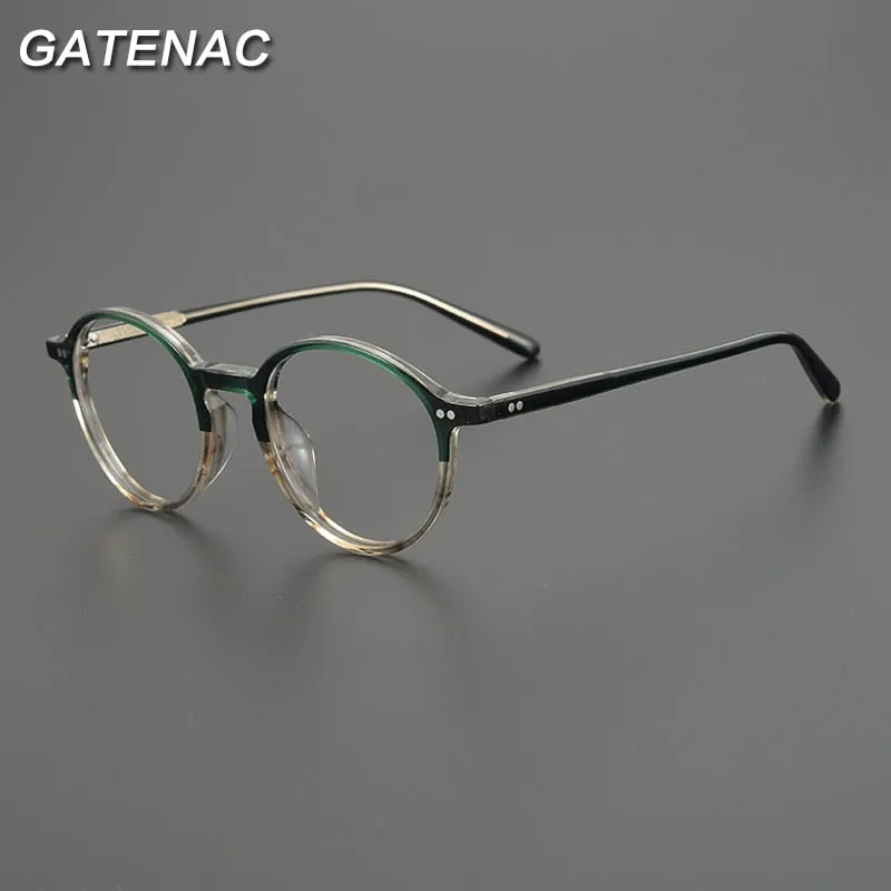 Gatenac Unisex Full Rim Round Acetate Eyeglasses Gxyj961