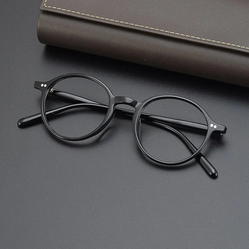 Gatenac Unisex Full Rim Round Acetate Eyeglasses Gxyj961