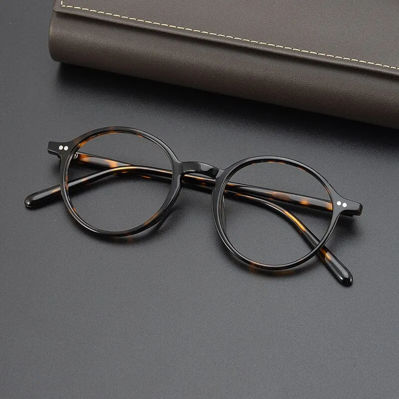 Gatenac Unisex Full Rim Round Acetate Eyeglasses Gxyj961