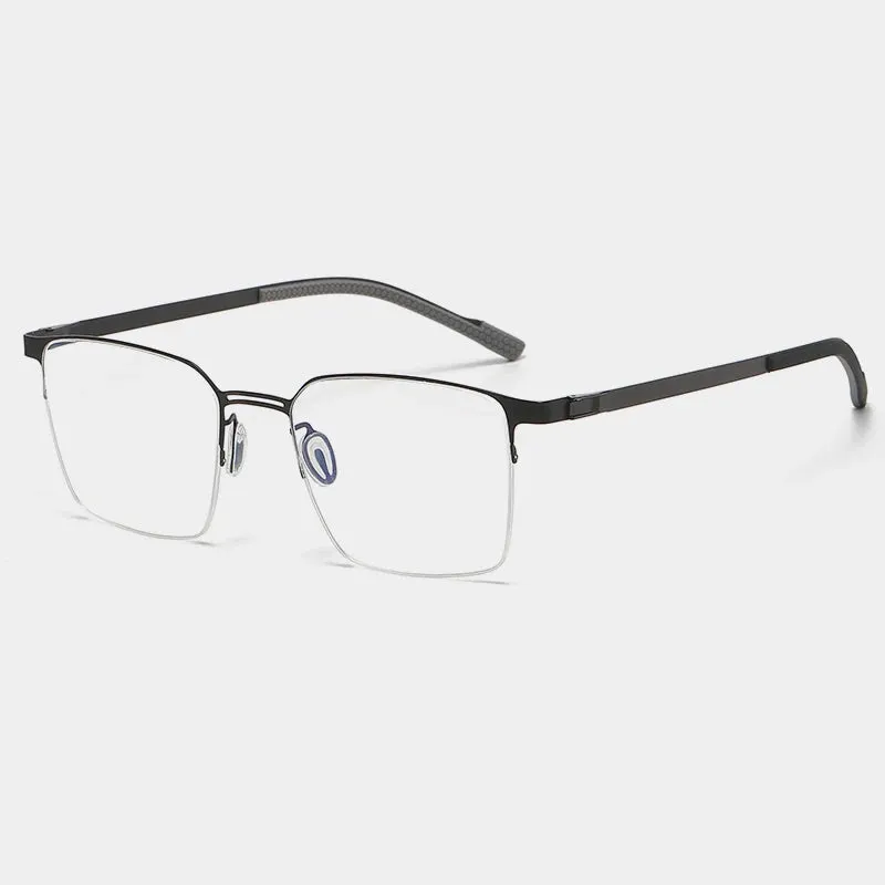 Gatenac Unisex Semi Rim Square Titanium Eyeglasses Gxyj1153