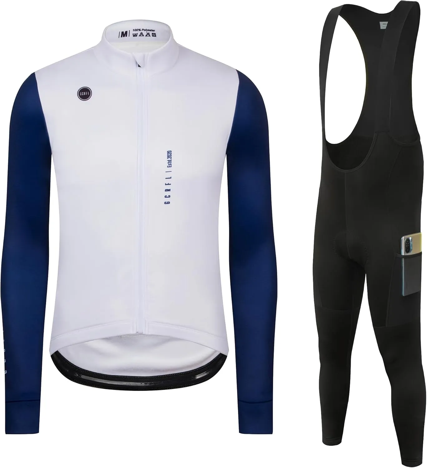 GCRFL Winter Cycling Kit Men's Cycling Jersey Set Long Sleeves Jersey Bike Pants Cycling Clothing Softshell Windbreaker