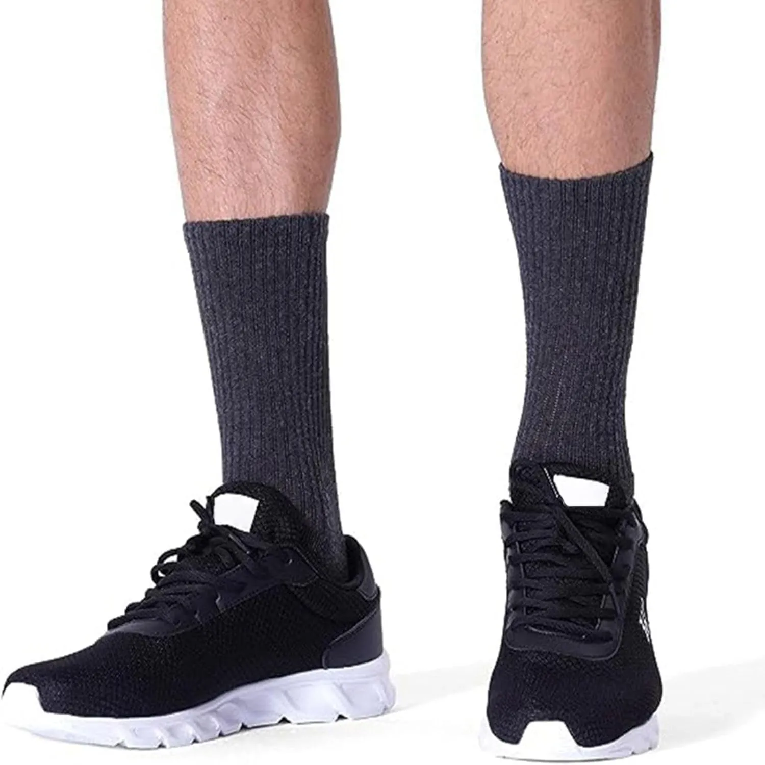 GIERIDUC 5 Pairs Men's Basketball Socks Unisex Solid Color Short Top Socks Moisture Wicking Athletic Socks Low Cut Crew Socks