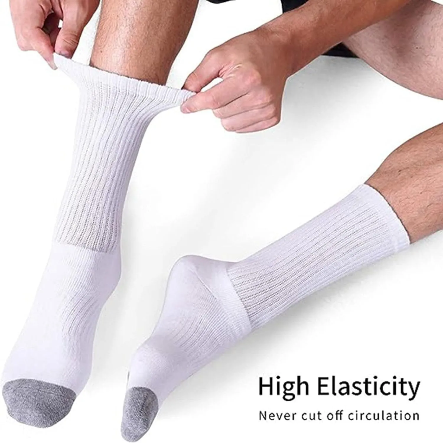 GIERIDUC 5 Pairs Men's Basketball Socks Unisex Solid Color Short Top Socks Moisture Wicking Athletic Socks Low Cut Crew Socks