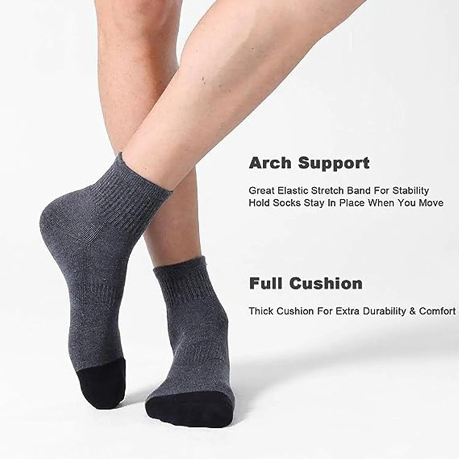 GIERIDUC Ankle Athletic Running Socks Battery Socks Crew Socks For Men Hunting Socks With Soles For Women Mens Crew Socks