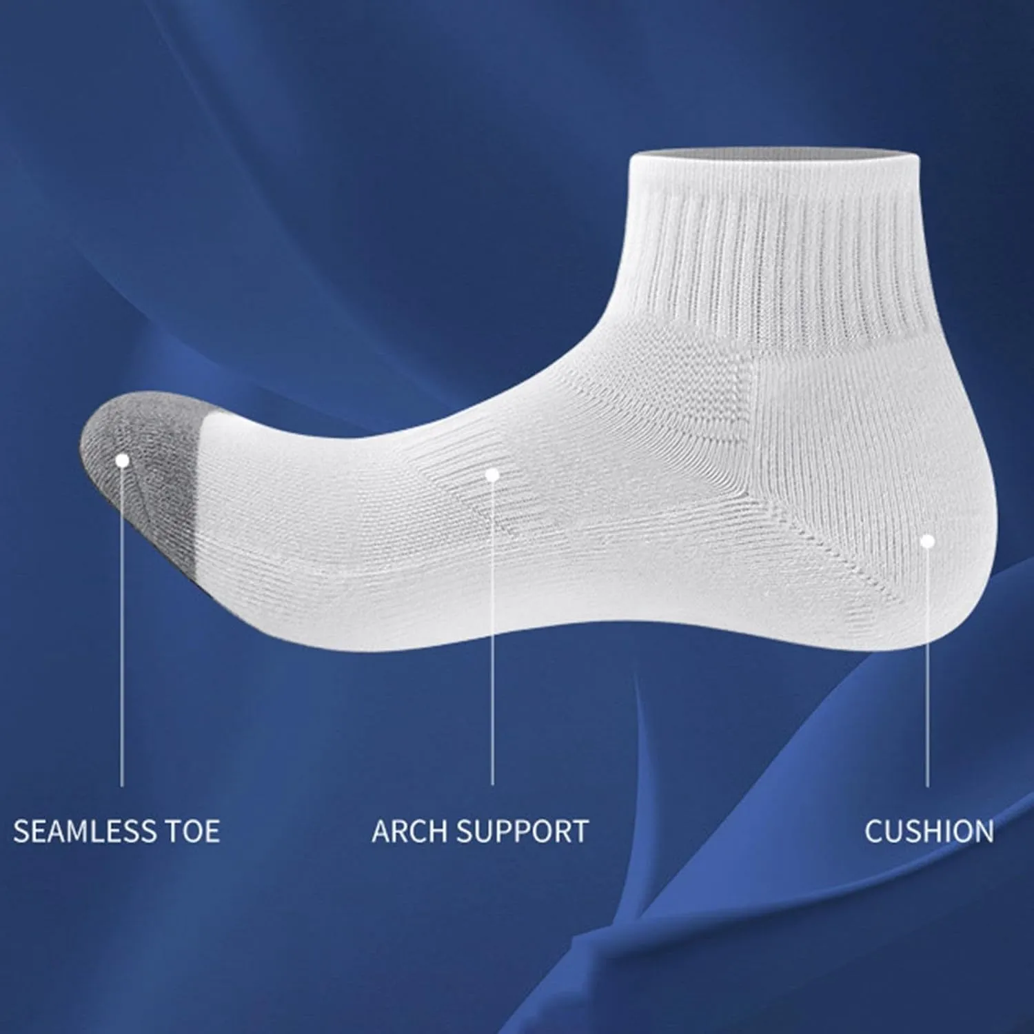 GIERIDUC Ankle Athletic Running Socks Battery Socks Crew Socks For Men Hunting Socks With Soles For Women Mens Crew Socks