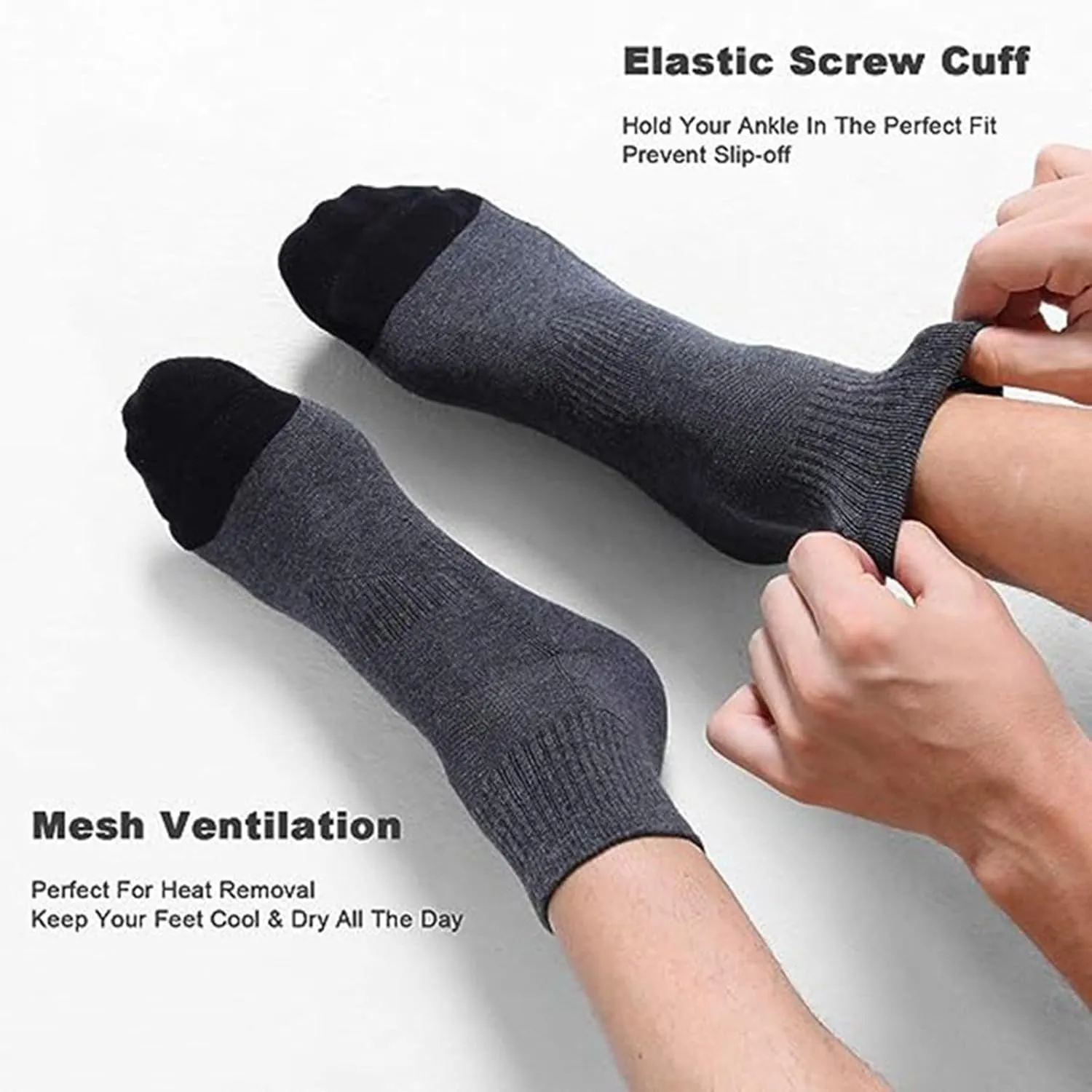 GIERIDUC Ankle Athletic Running Socks Battery Socks Crew Socks For Men Hunting Socks With Soles For Women Mens Crew Socks