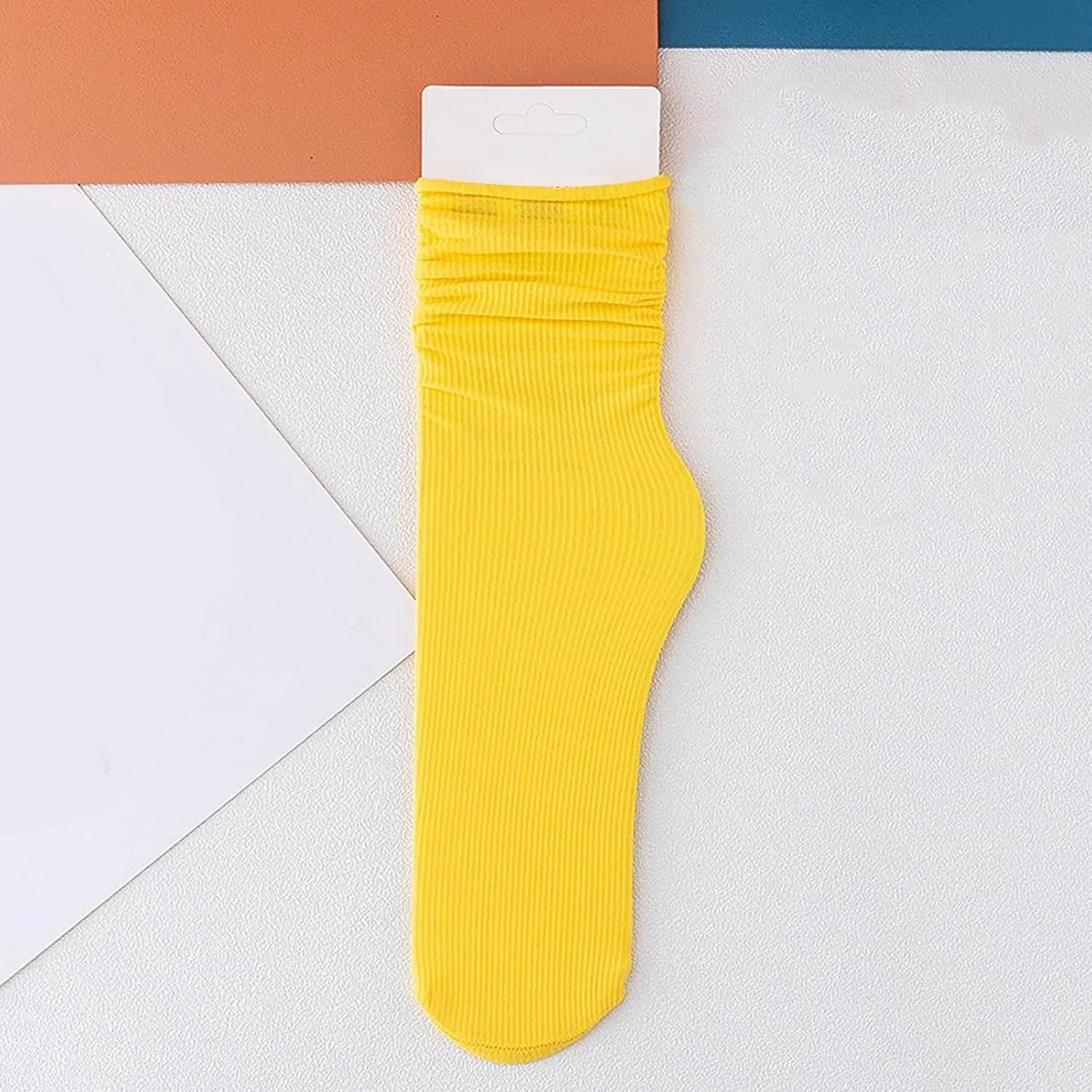 GIERIDUC Ice Silk Scrunch Socks Women's Summer Thin Socks Stacked Women's Socks Sense Of All The Fashion Mid Tube Stockings