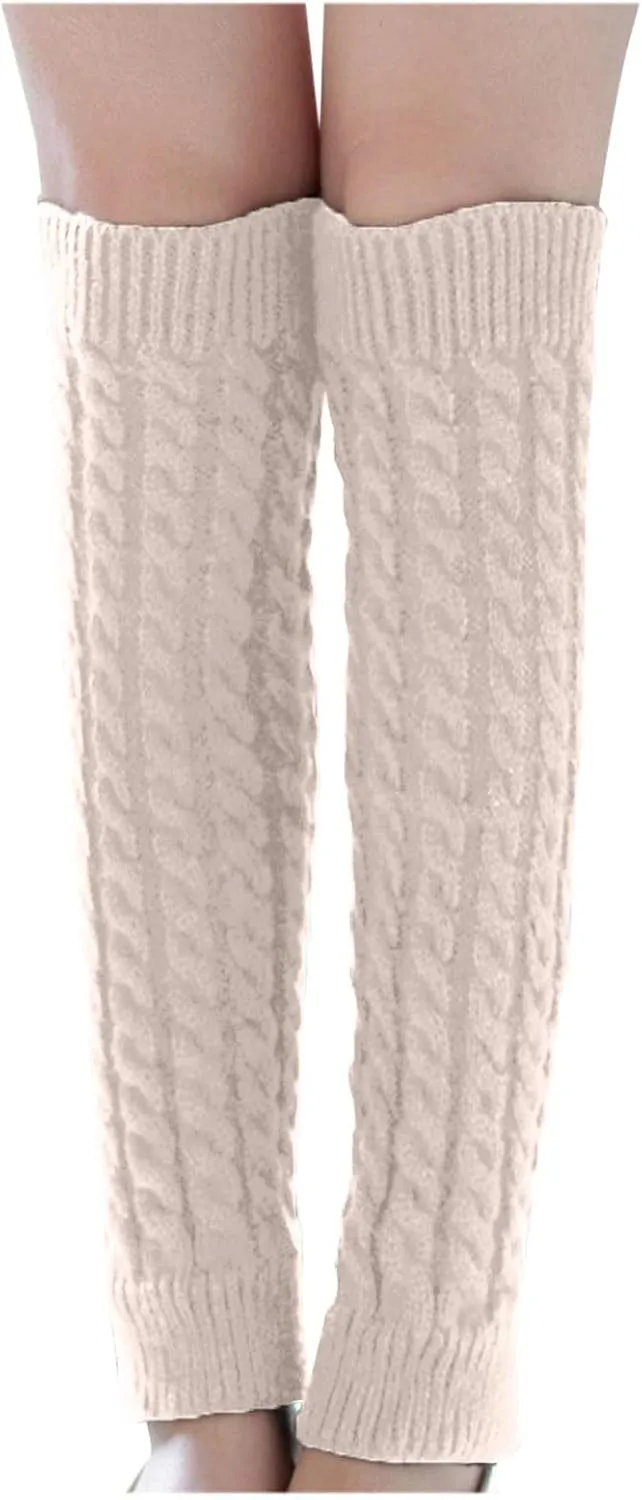 GIERIDUC Leg Warmers for Women Leg Warmers 80s Ribbed Knitted Long Socks for Party Sports Fashion Women Winter Warm Leg Socks