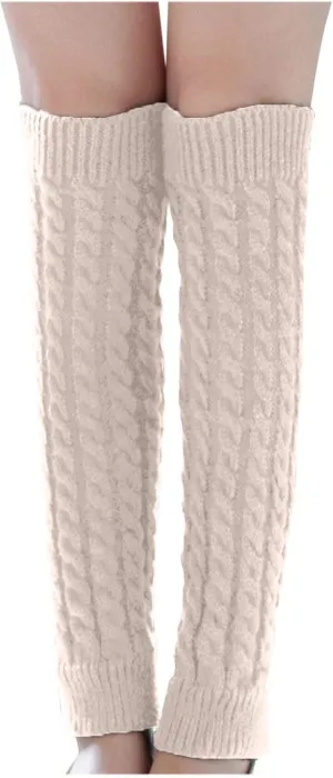 GIERIDUC Leg Warmers for Women Leg Warmers 80s Ribbed Knitted Long Socks for Party Sports Fashion Women Winter Warm Leg Socks