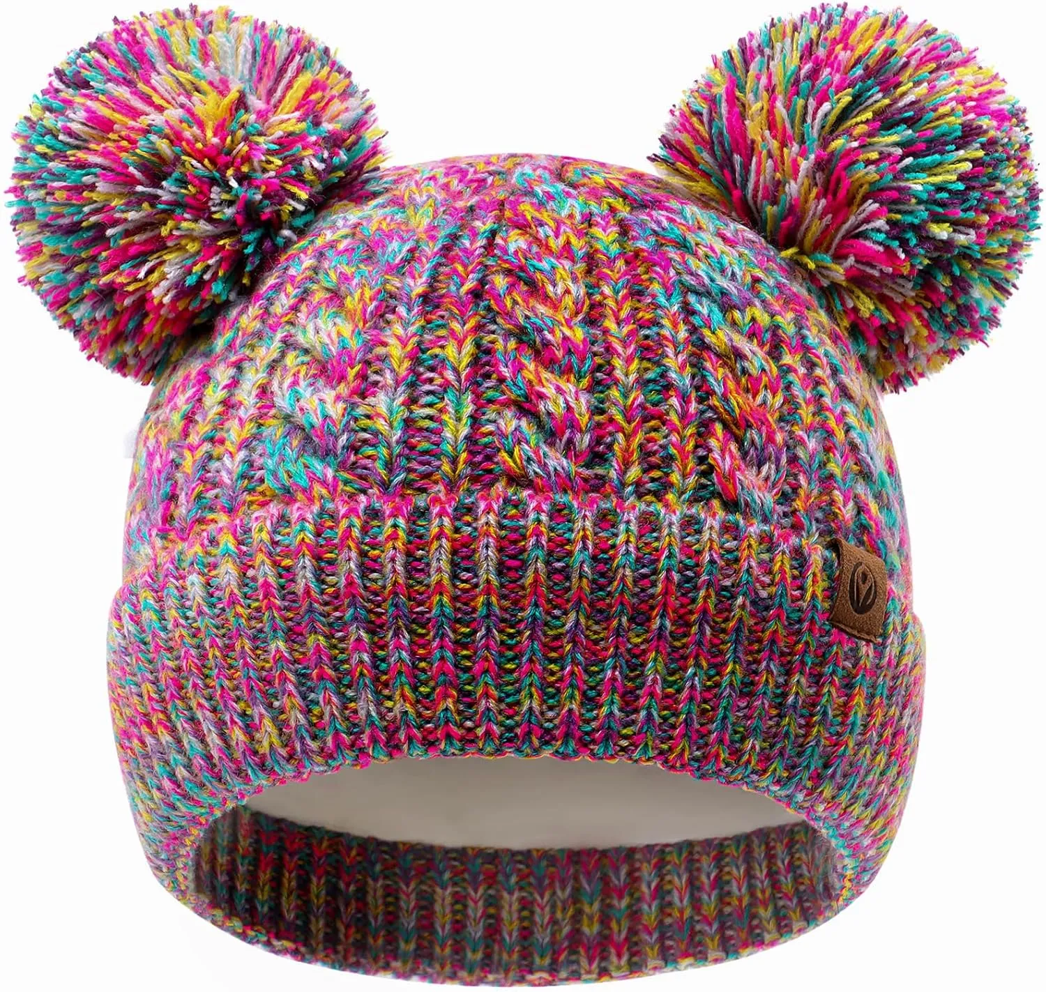 Girl Beanies Pompom Winter Knitted Hat Toddler Beanies Infant Winter Hat Cap for Boys Girls(3M-12T)