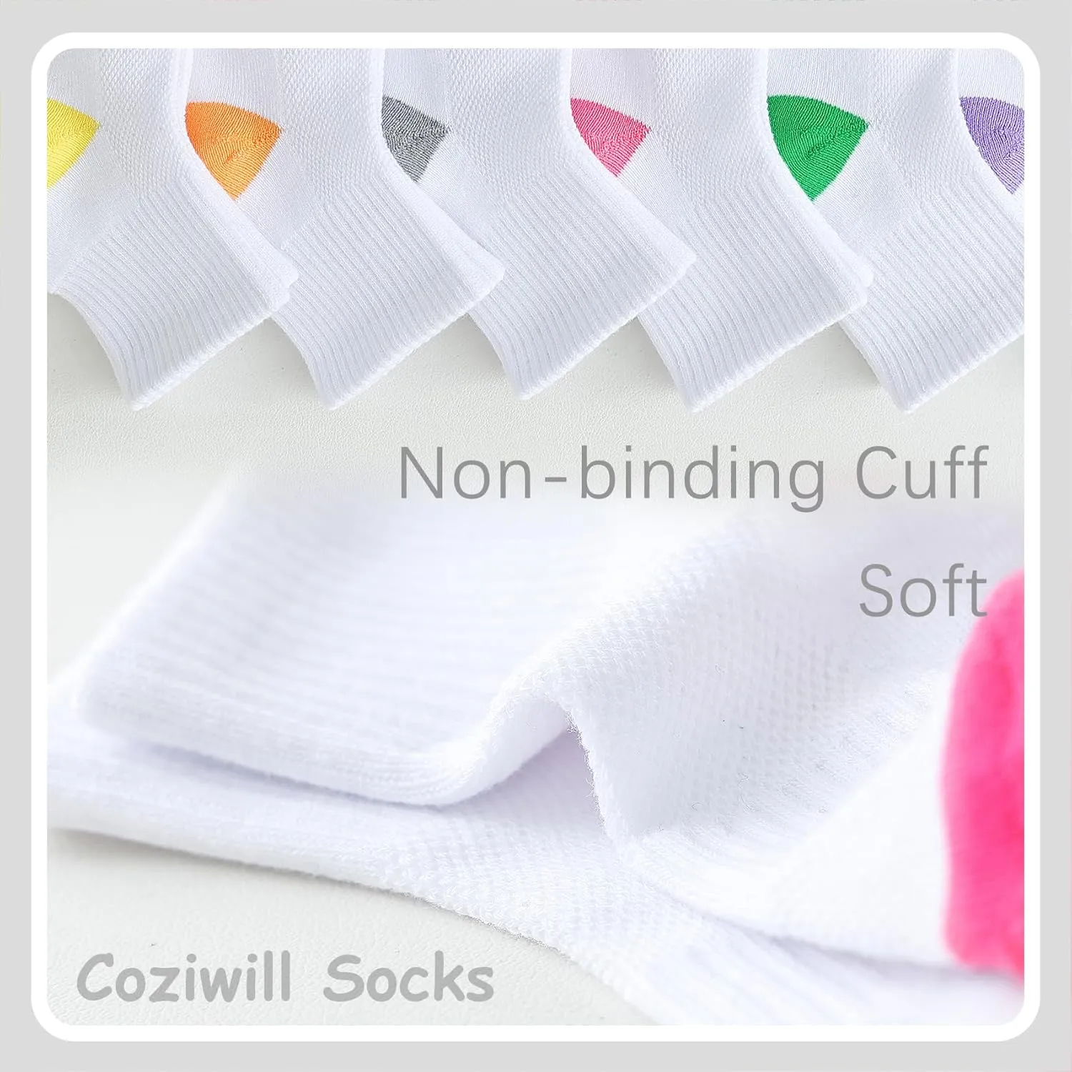 Girls Ankle Cushioned Athletic Quarter Socks - Kids Cotton Short Sports Youth 6/12 Pairs for Boys