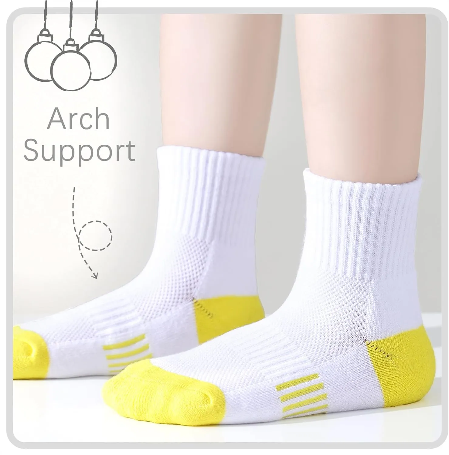 Girls Ankle Cushioned Athletic Quarter Socks - Kids Cotton Short Sports Youth 6/12 Pairs for Boys