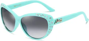Giselle Cute Kids Retro Cat Eye Rhinestone Sunglasses for Teen Girls and Children Age 6-14
