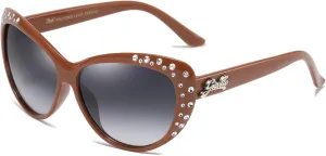 Giselle Cute Kids Retro Cat Eye Rhinestone Sunglasses for Teen Girls and Children Age 6-14