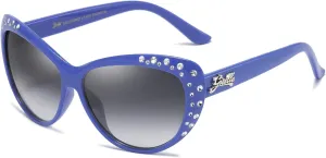 Giselle Cute Kids Retro Cat Eye Rhinestone Sunglasses for Teen Girls and Children Age 6-14