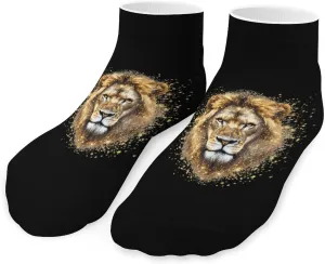 Glitter Lion Low Cut Ankle Socks Non Slip Invisible Liner Sock Pack Casual Socks For Men Women