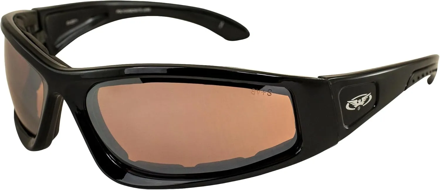 Global Vision Eyewear Triumphant Safety Sunglasses with Matte Black Frame and Driving Mirror Lenses