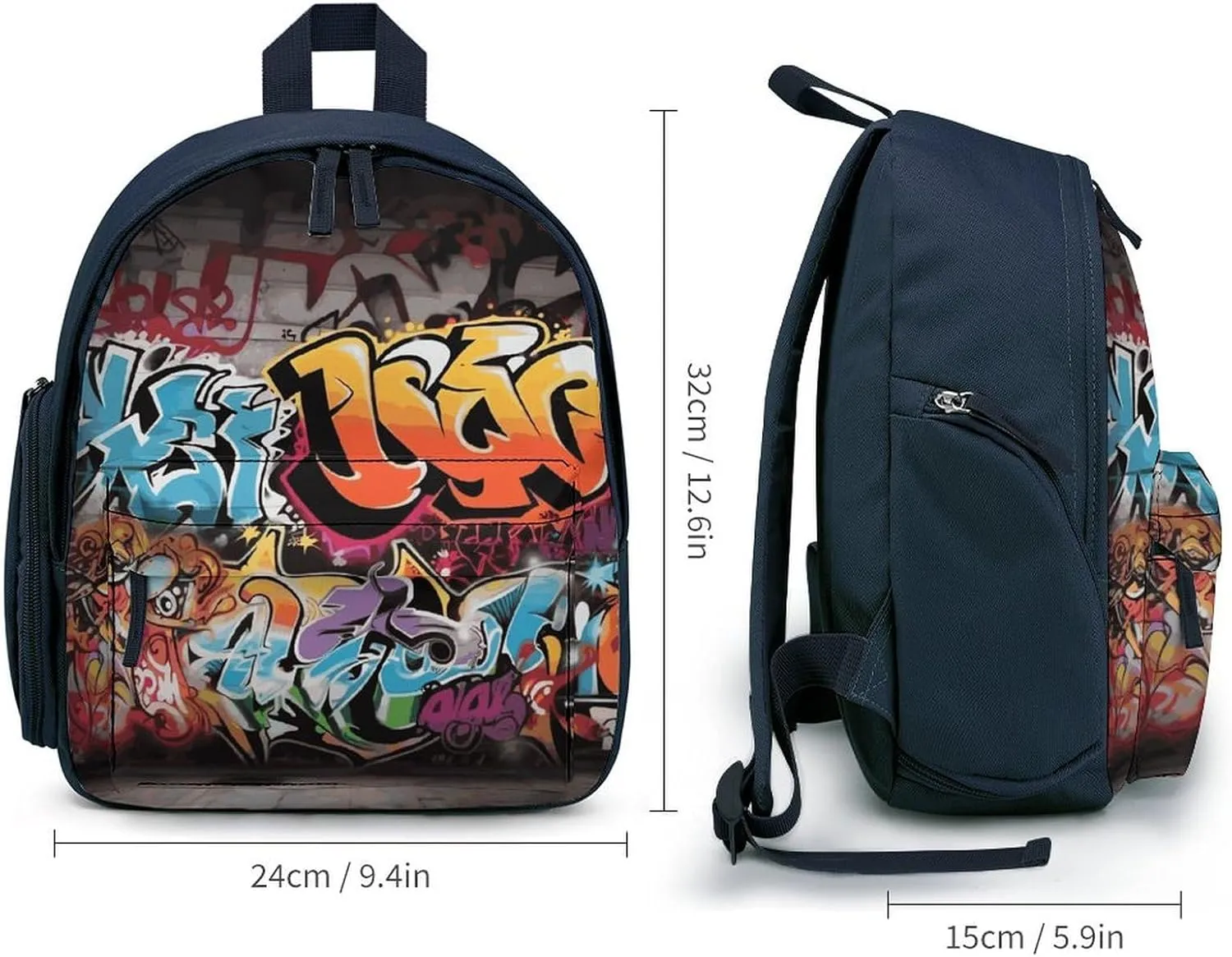 Graffiti Hip Hop Travel Backpack Casual Bag Lightweight Hiking Backpacks for Business, Travelling, Hiking