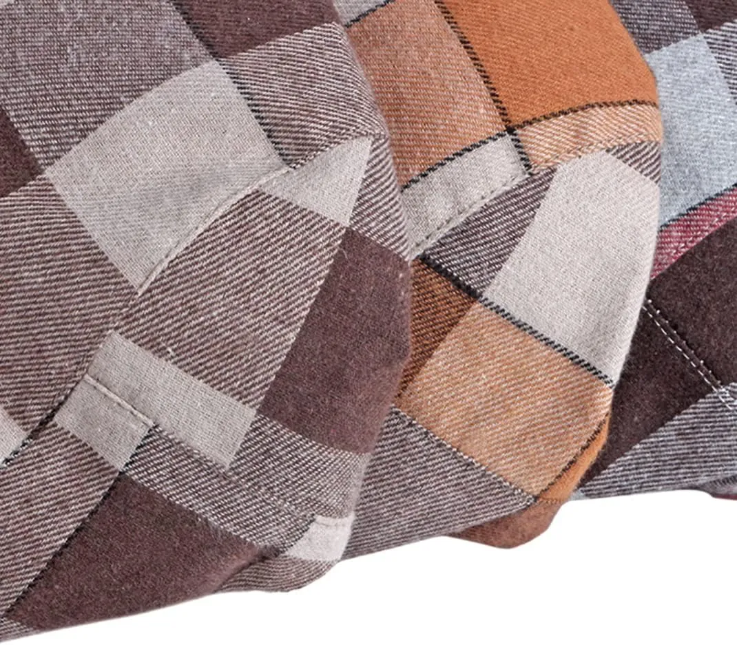 Gudessly Mens Adjustable Colorful Striped Plaid Ivy Newsboy Cabbie Gatsby Golf Cap Flat Cotton Hat Thin Cap