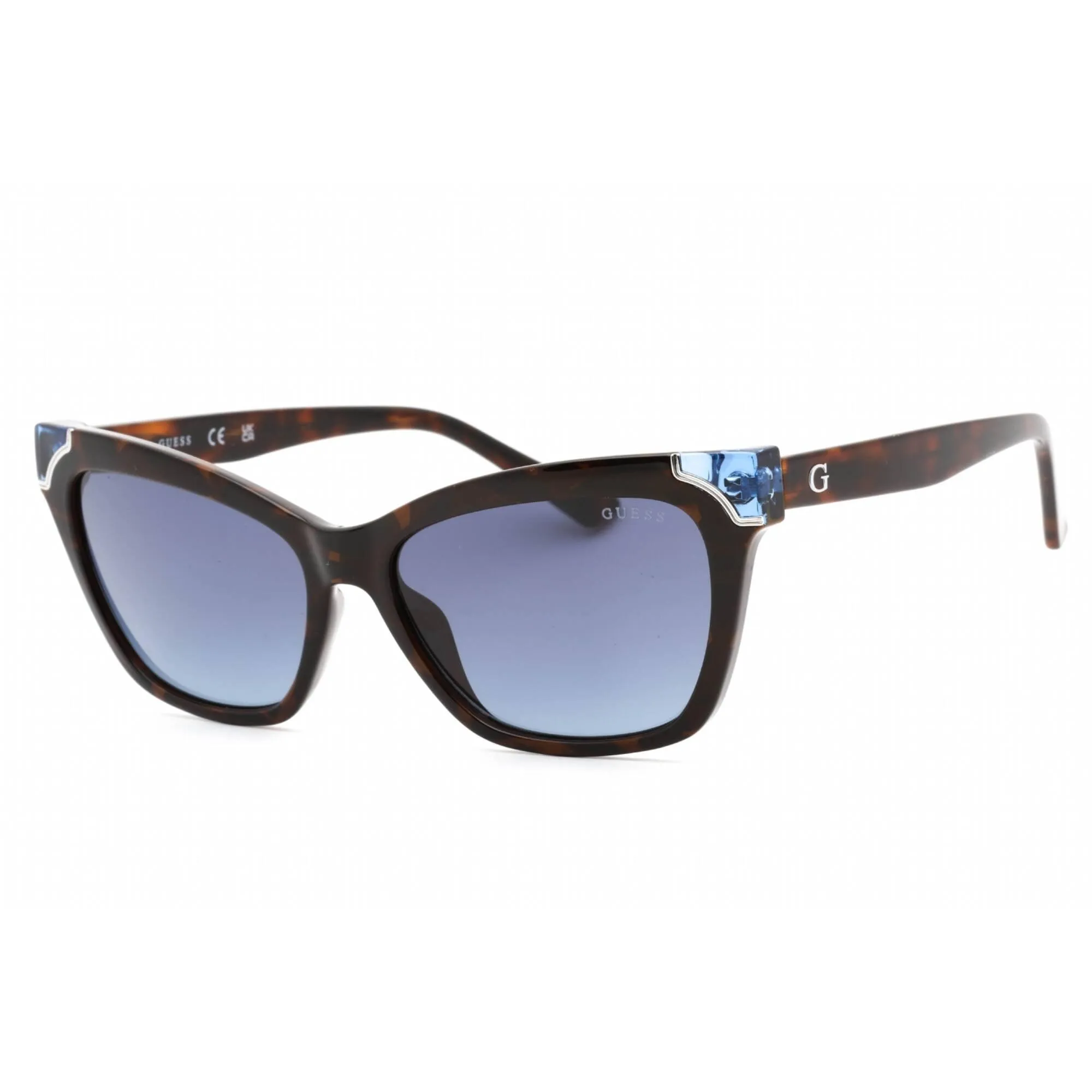 Guess Women's Sunglasses - Gradient Blue Lens Blonde Havana Cat Eye Frame | GU7840 53W