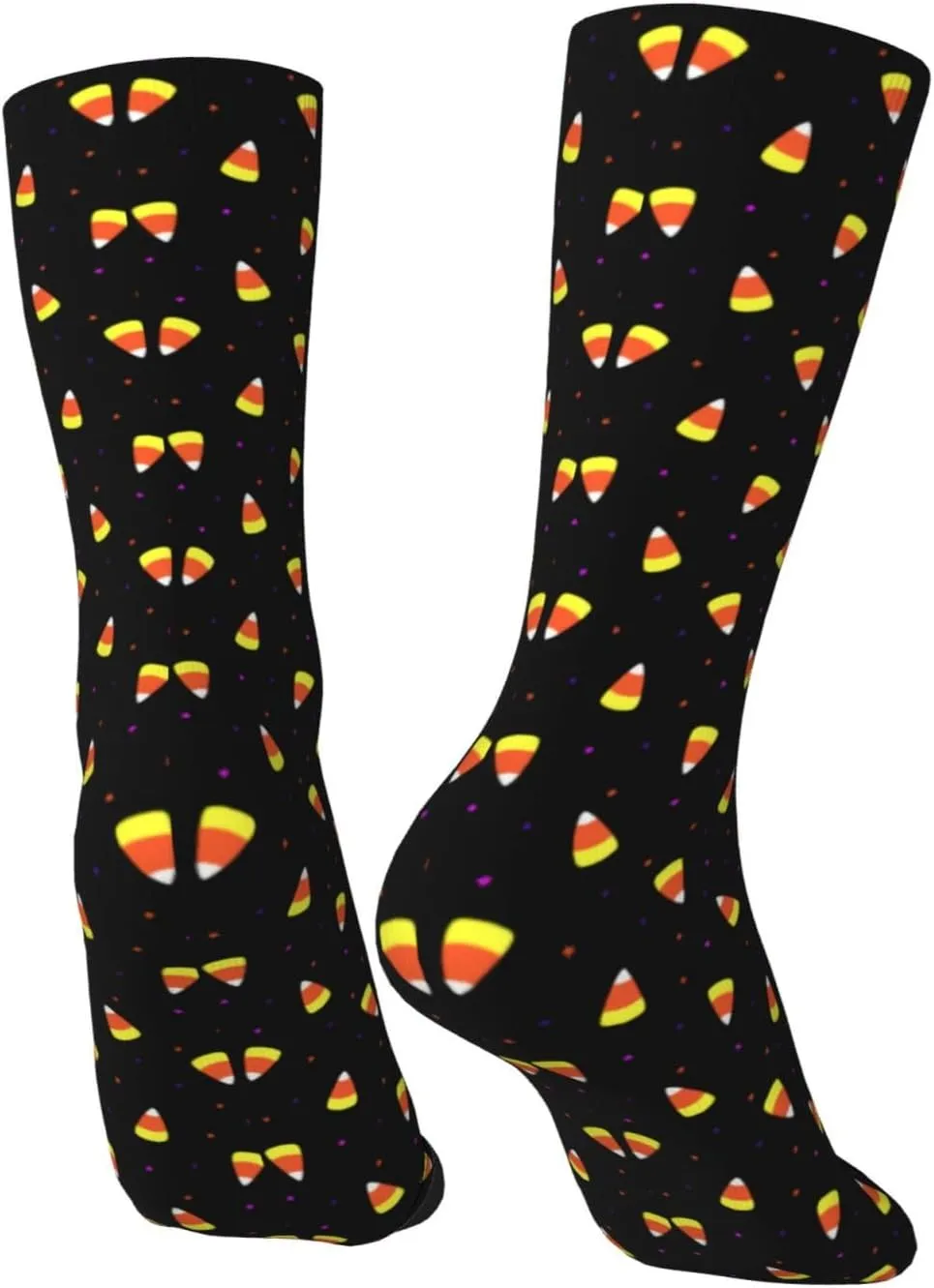 Halloween Candy Corn Pattern Fun And Innovative Men'S And Women'S Crew - Elastic Comfortable Formal Socks, Gift Casual Socks