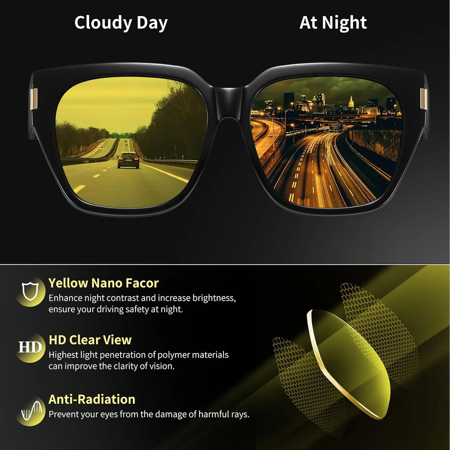 HAOLOTA Polarized Fit Over Glasses Sunglasses for Women Men Trendy Square Wrap Around Shades UV Protection