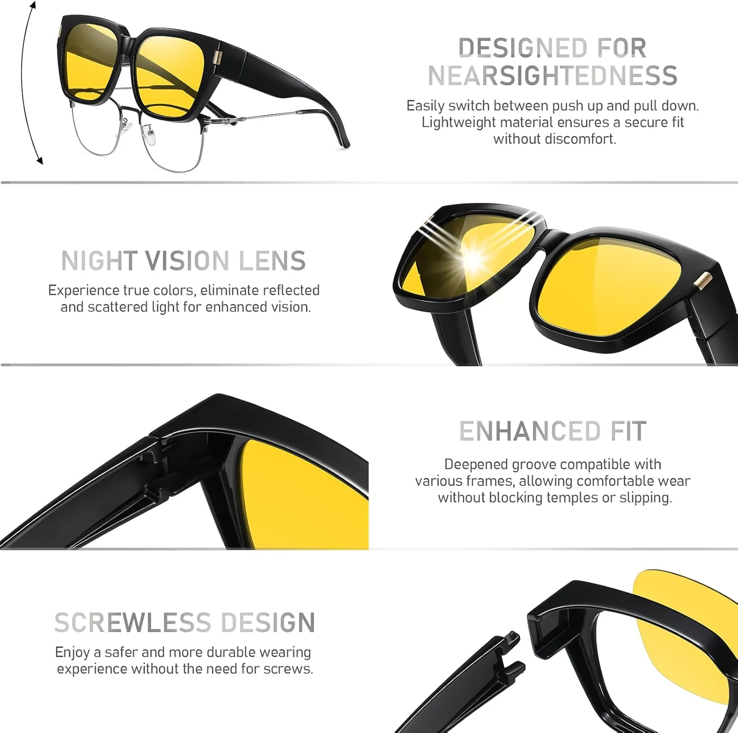 HAOLOTA Polarized Fit Over Glasses Sunglasses for Women Men Trendy Square Wrap Around Shades UV Protection