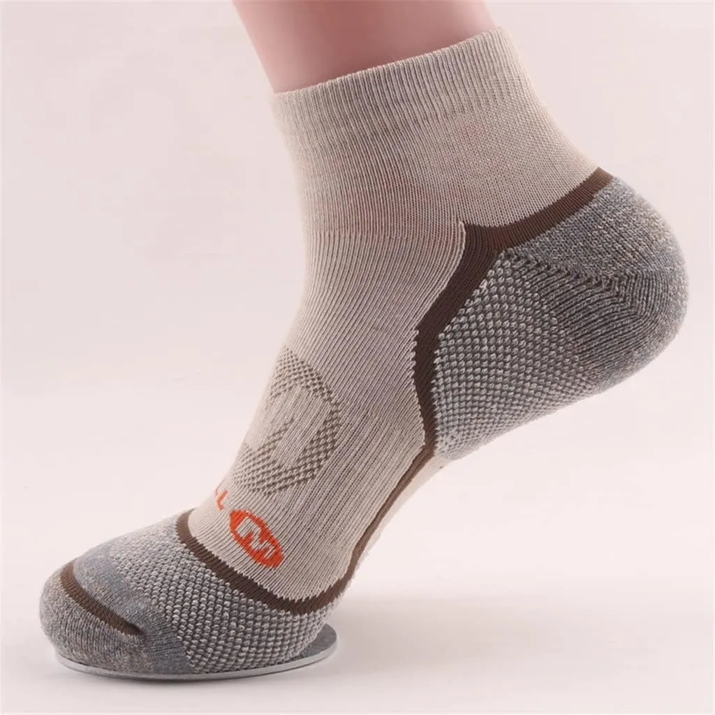 HBJWOV Men's Wool Outdoor Hiking Hiker Cushion Low Cut Socks Hiking Crew Socks(E)