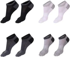 Healifty 8pcs Five-Toe Sports Socks for Men Breathable Comfortable Athletic Ankle Socks for Running Cycling Hiking and Use