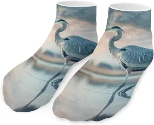 Heron On The Beach Ankle Socks Breathable Low Cut Sports Socks Casual No Show Sock for Women Men