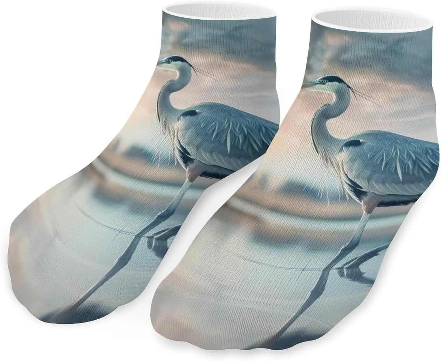 Heron On The Beach Ankle Socks Breathable Low Cut Sports Socks Casual No Show Sock for Women Men
