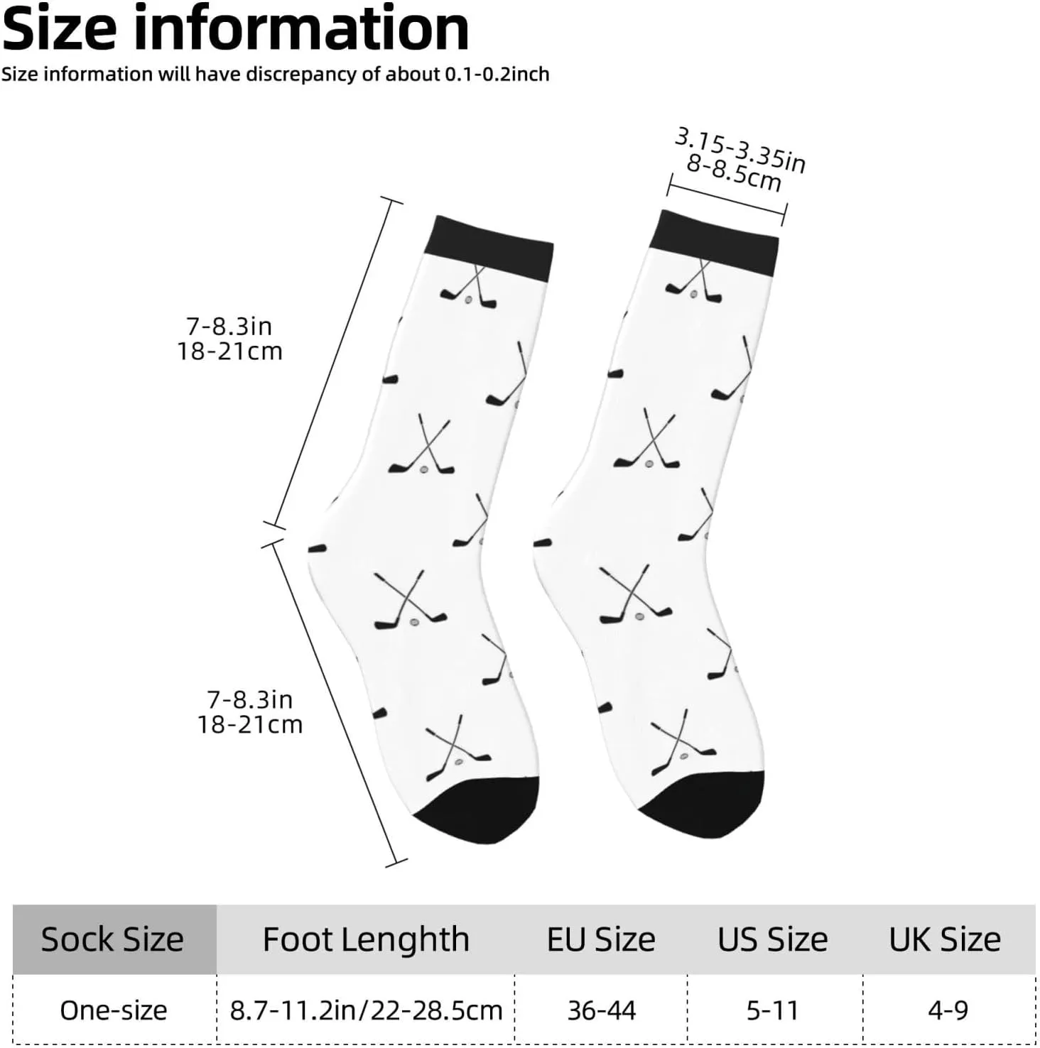 Hockey Stick Pattern Fun And Innovative Men'S And Women'S Crew - Elastic Comfortable Formal Socks, Gift Casual Socks