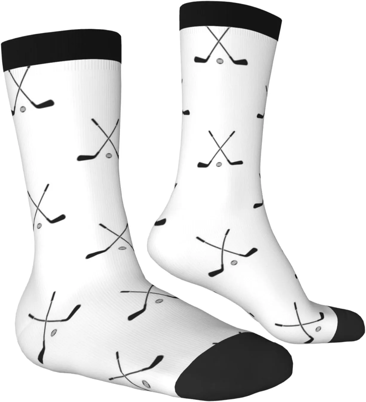 Hockey Stick Pattern Fun And Innovative Men'S And Women'S Crew - Elastic Comfortable Formal Socks, Gift Casual Socks