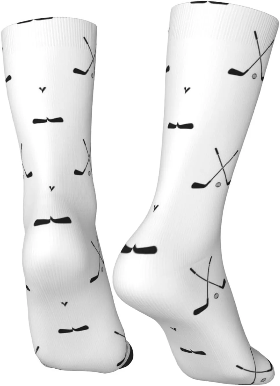 Hockey Stick Pattern Fun And Innovative Men'S And Women'S Crew - Elastic Comfortable Formal Socks, Gift Casual Socks